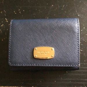 Michael Kors Navy Blue trifold wallet